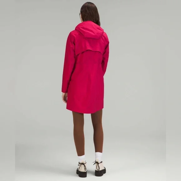 Lululemon Rain Rebel Jacket•Waterproof Long Coat•Pomegranate•FLAWLESS•Sz 10 - Picture 2 of 16